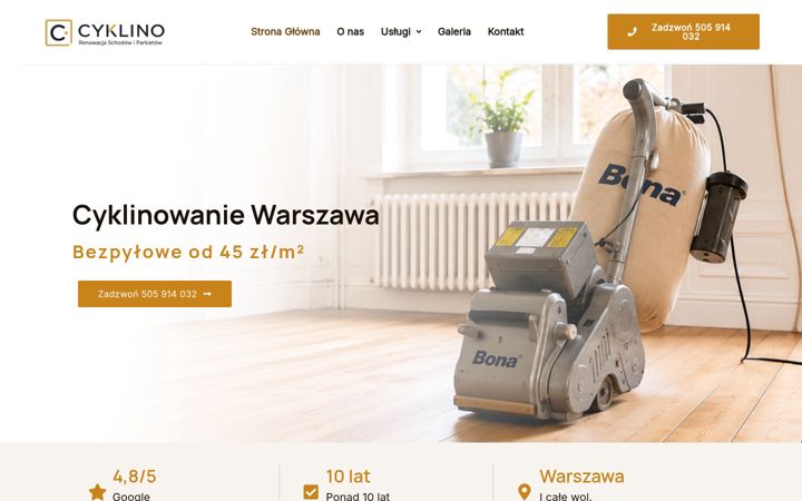 Screenshot of cyklino.pl