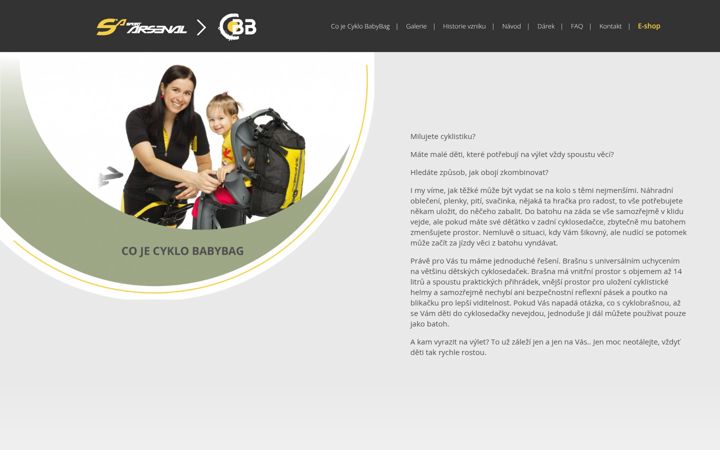Screenshot stránky cyklobabybag.cz