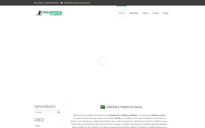Screenshot stránky cyklostezkasvatezdislavy.cz