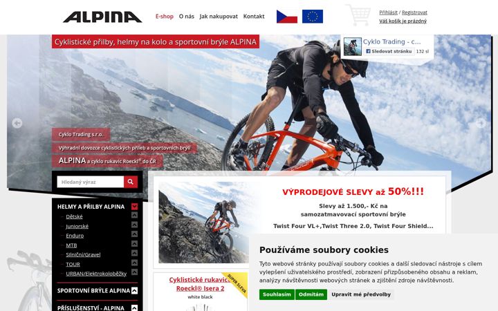 Screenshot stránky cyklotrading.cz