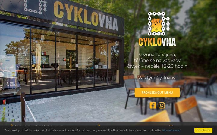 Screenshot stránky cyklovna.cz
