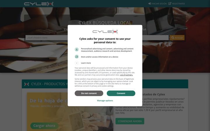 Screenshot di cylex.es