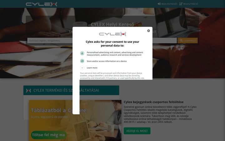 Screenshot of cylex.hu