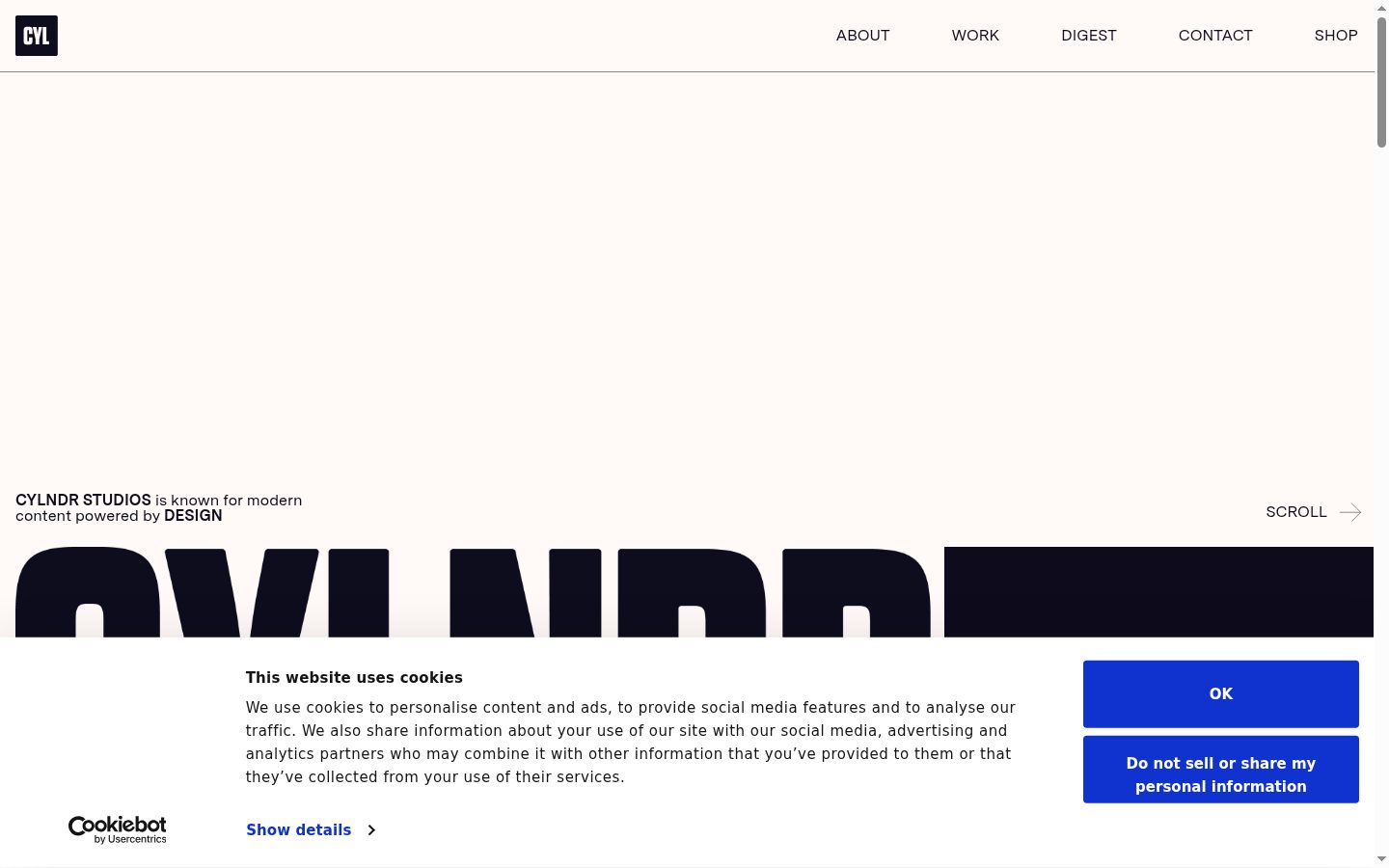 Screenshot of the consent banner shown before any interaction