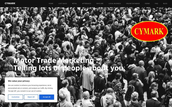 Screenshot of cymark.co.uk