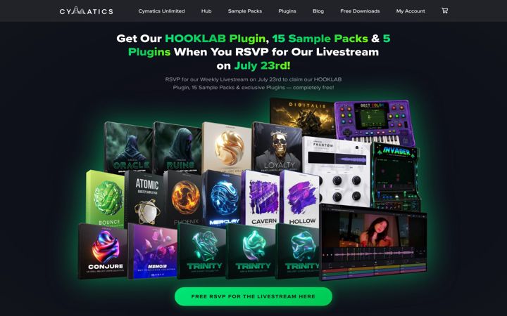 Screenshot of cymatics.fm