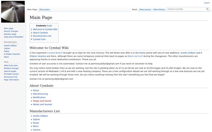 Screenshot of cymbal.wiki