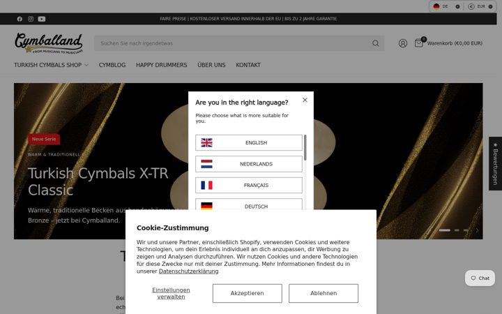 Screenshot of cymballand.de