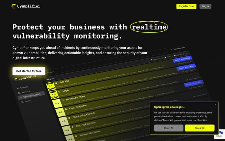 Screenshot of cymplifier.eu