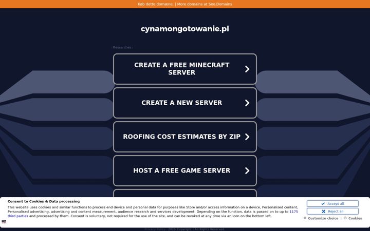 Screenshot of cynamongotowanie.pl
