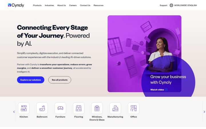 Screenshot of cyncly.com
