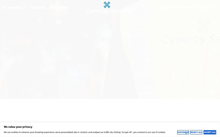 Screenshot of cynergysecurity.co.uk
