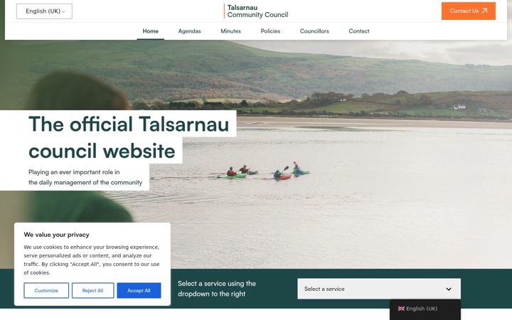 Posnetek zaslona cyngortalsarnau.co.uk