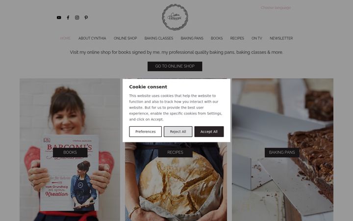 Screenshot of cynthiabarcomi.com