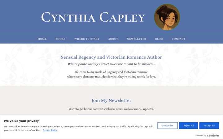 Screenshot of cynthiacapley.com