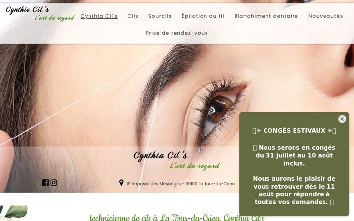 Screenshot von cynthiacils.fr