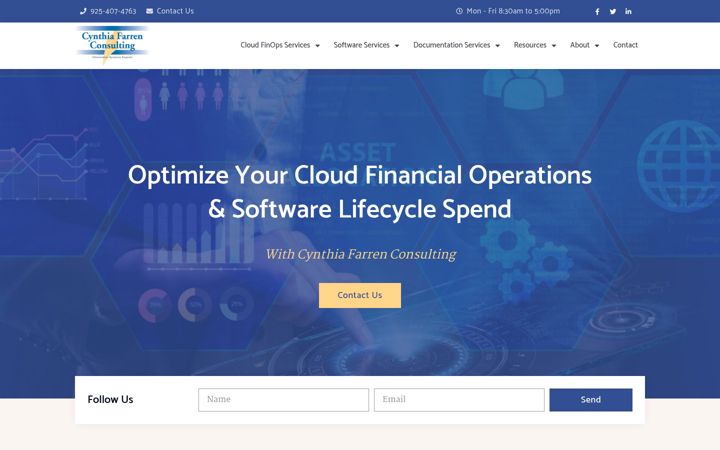 Screenshot of cynthiafarren.com