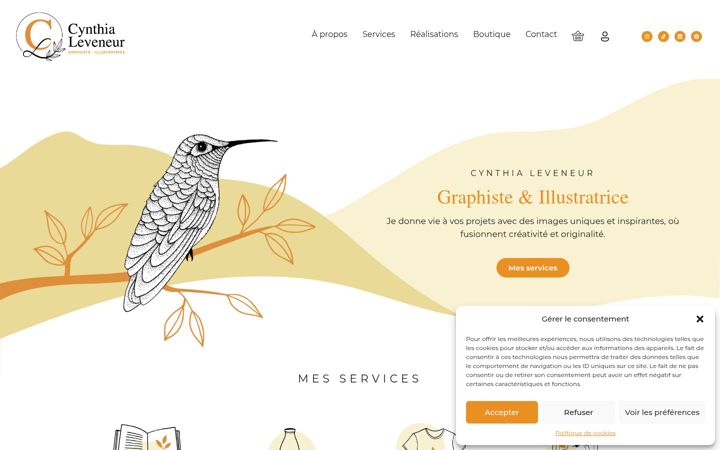 Screenshot of cynthialeveneur.com