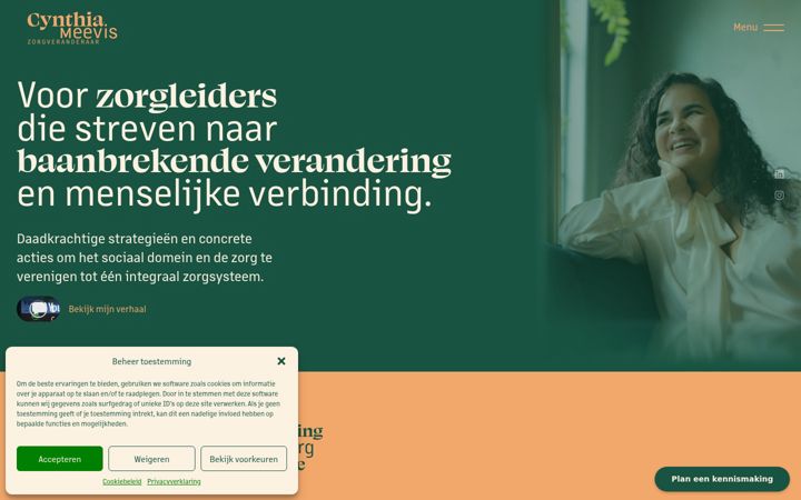Screenshot ta' cynthiameevis.nl