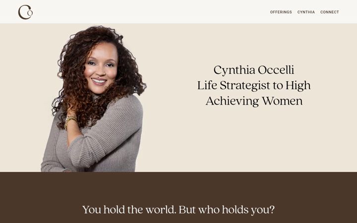 Screenshot of cynthiaoccelli.com