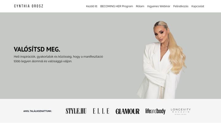Screenshot of cynthiaorosz.com