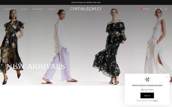 Screenshot of cynthiarowley.com