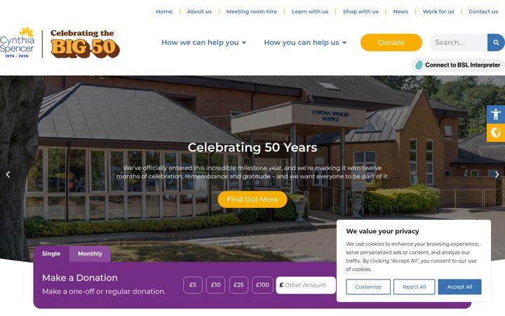 Screenshot of cynthiaspencer.org.uk