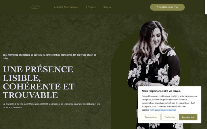Screenshot of cynthiatavaras.ca