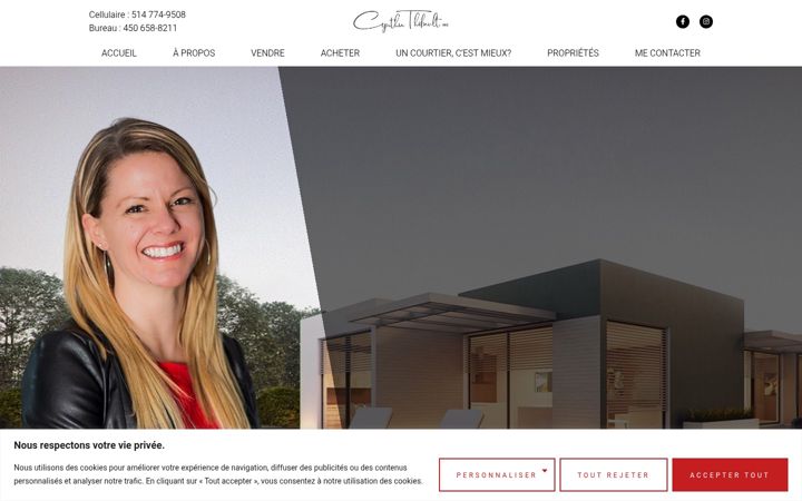 Screenshot of cynthiathibault.com