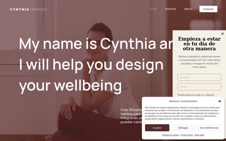 Screenshot of cynthiavanhek.com