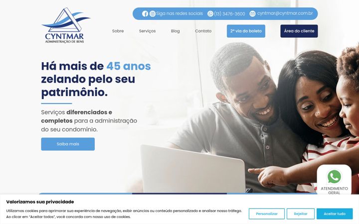 Screenshot stránky cyntmar.com.br