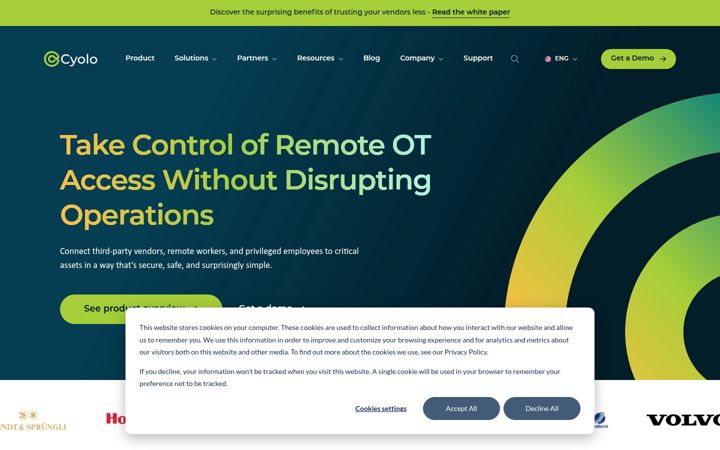 Screenshot of cyolo.io