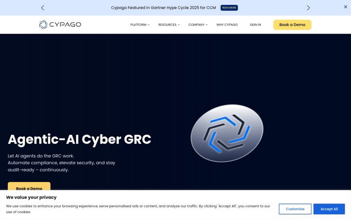 Screenshot of cypago.com