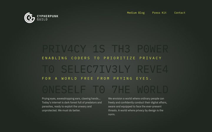Screenshot of cypherpunkguild.org