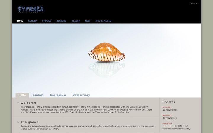 Screenshot of cypraea.eu