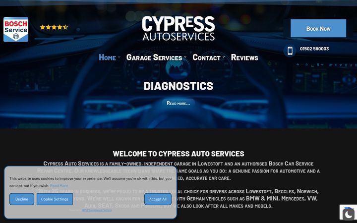 Screenshot of cypressautoservices-boschauto.co.uk