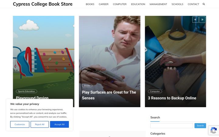 Screenshot of cypresscollege-bookstore.com
