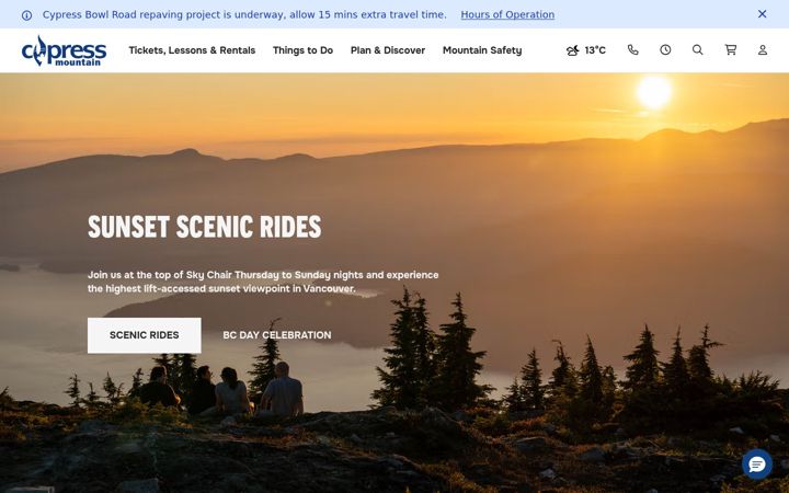 Screenshot of cypressmountain.com