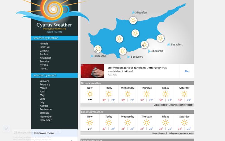 Screenshot von cyprus-weather.org
