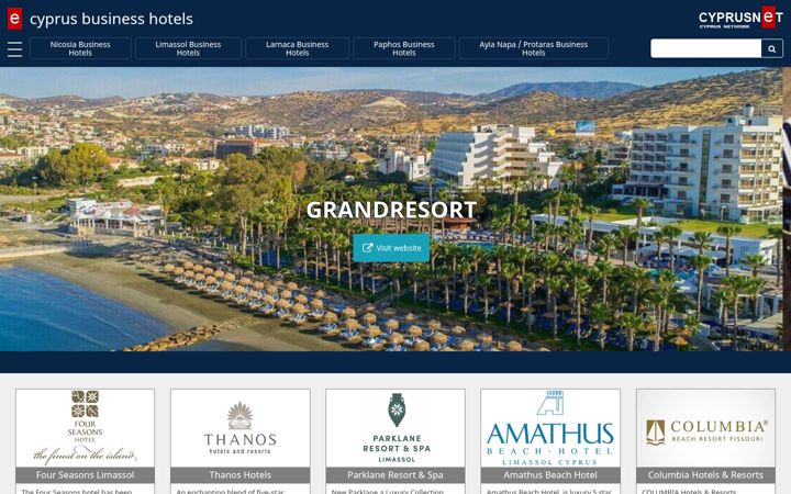 Screenshot of cyprusbusinesshotels.com