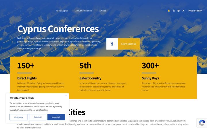 Screenshot of cyprusconferences.org