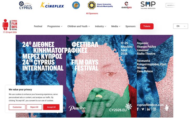 Screenshot of cyprusfilmdays.com