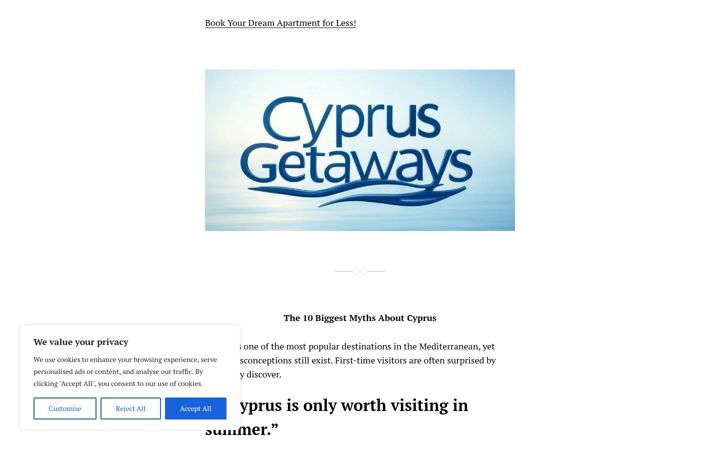 Screenshot of cyprusgetaways.com