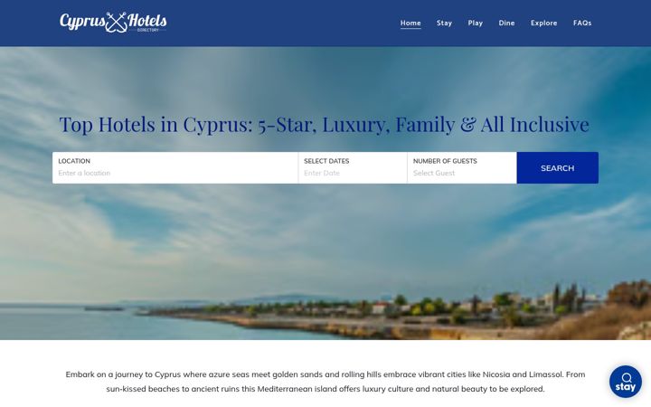 Screenshot of cyprushotelsdirectory.com