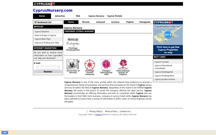 Screenshot of cyprusnursery.com