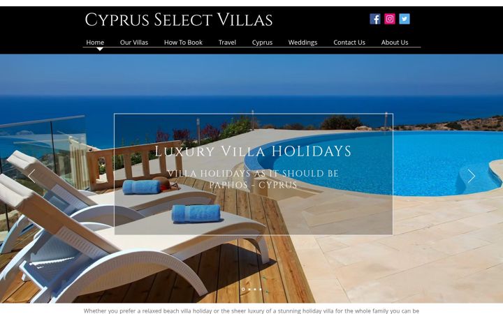 Screenshot of cyprusselectvillas.com