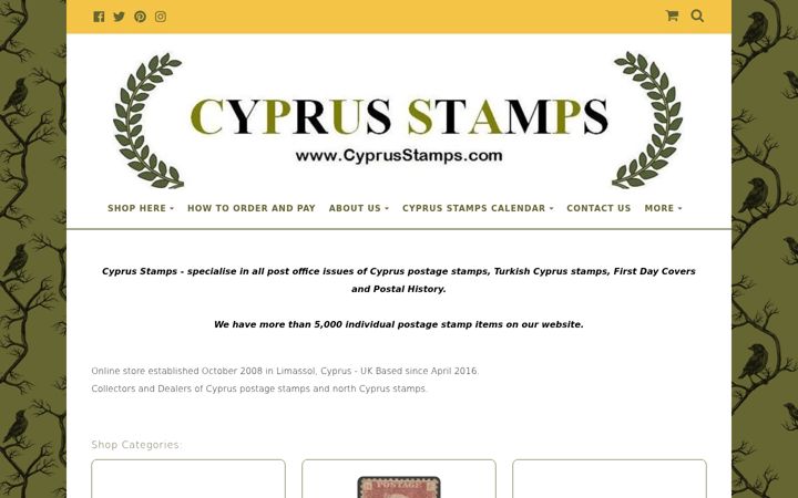 Screenshot of cyprusstamps.com