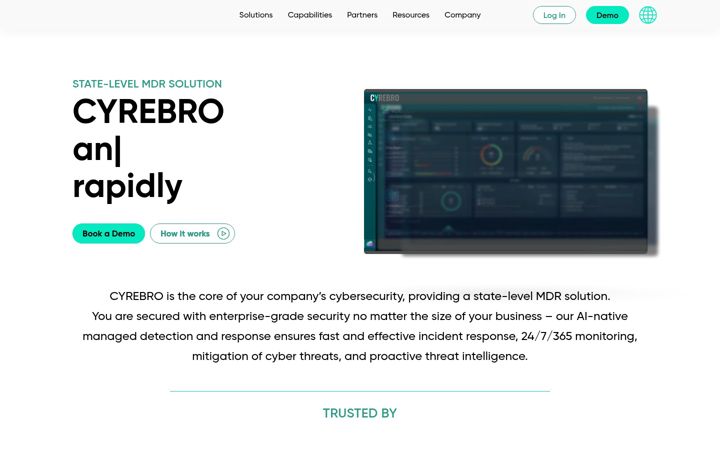 Екранна снимка на cyrebro.io