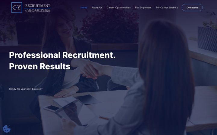 Screenshot of cyrecruitment.com