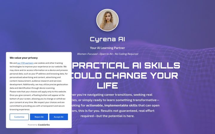 Screenshot of cyrenaai.com